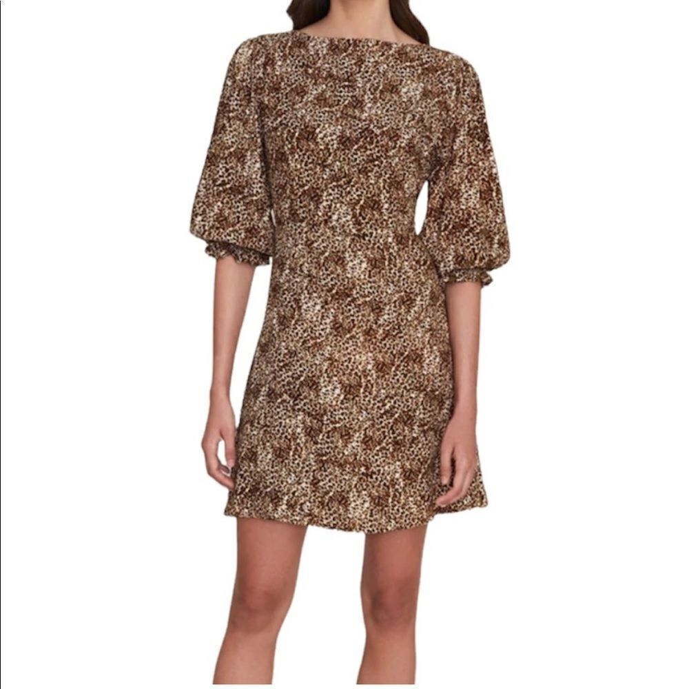 NWT Faithfull the Brand Fontane Mini Dress Charlie Leopard - Size 2